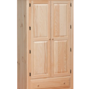 unfinished solid wood armoire