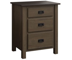 amish made nightstand with 3 drawers